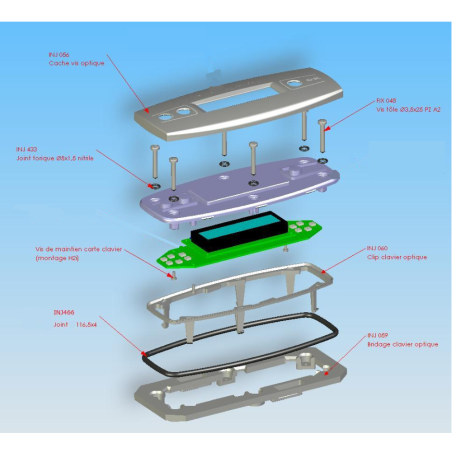 FIX048-VIS CLAVIER OPTIQUE X6